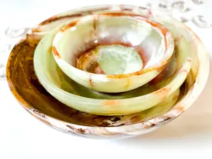 Banded Onyx Carved Bowl