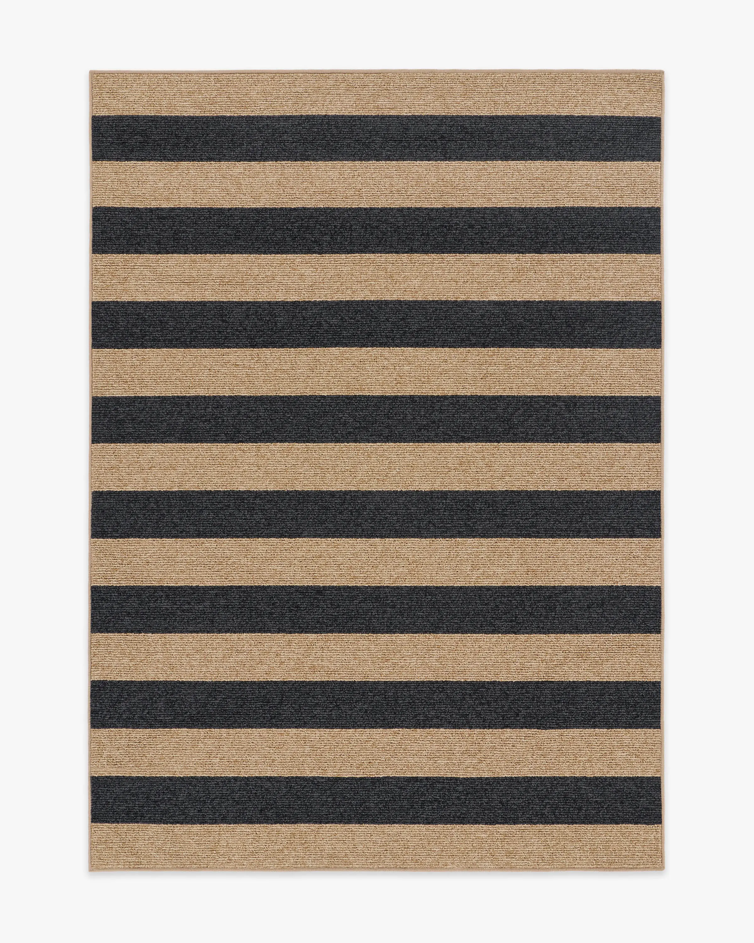 Nolan Bold Stripe Natural & Black Performance Weave Rug