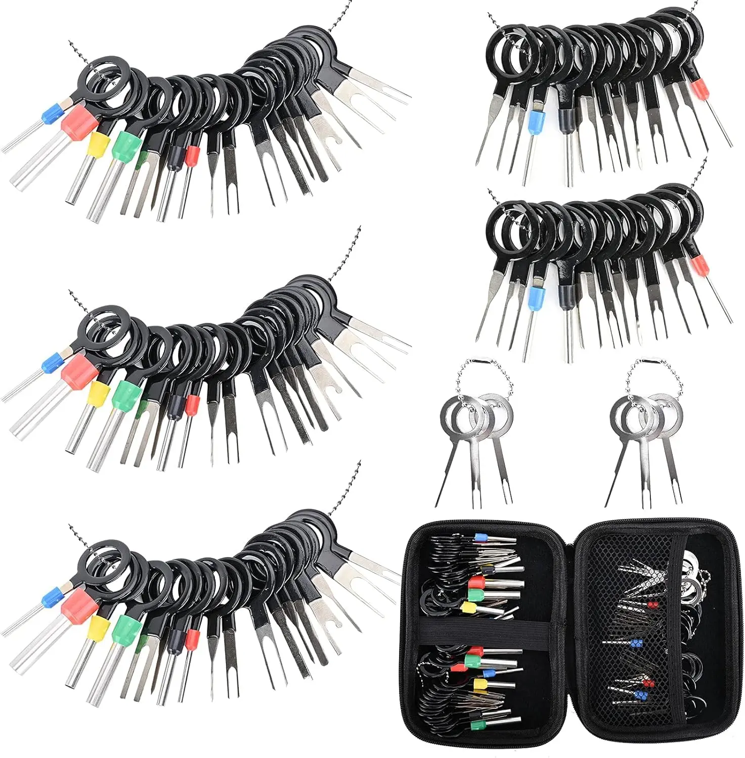 82-Pieces Terminal Pin Removal Tool Kit for DIY Maintenance, Electrical Connector Pins Release Tool Set for Car and Home Wiring Tasks