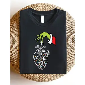 Christmas Heart Anatomy Shirt, Christmas Lights T-Shirt, Cardiology Nurse Tee, Christmas Gift Idea, Funny ICU Nurse Crew Shirts