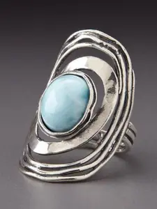 Elegant Hollow Out Moonstone Ring for Women, Statement Rings, Fashionable Wedding Engagement Party Jewelry Gift, 1pcs Trendy Accessory