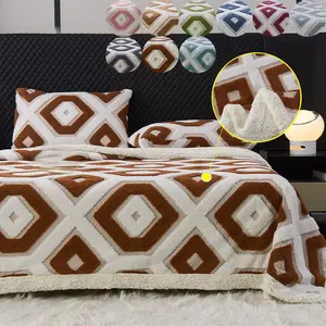 Cationic Sherpa Fleece Throw Blanket - Heavy Duty Ultra Plush & Hypoallergenic Skin-Friendly Blanket for Bed, Sofa, Office, Camping - Lightweight Machine Washable Cozy Chic Blanket Promotes Deeper Sleep Soft Throw Blanket