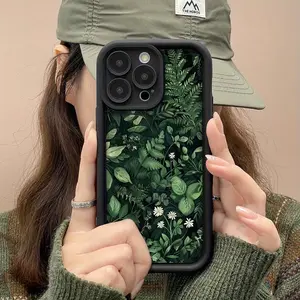 Dark Green Jungle Foliage with Small White Flowers-Themed Protective Phone Case, Phone Protector, Suitable for iPhone 17/16/15/14/13/12/11 Pro, Plus, Pro Max, Mini, X, XS,XSMAX, XR, Shockproof, Lightweight, TPU Material