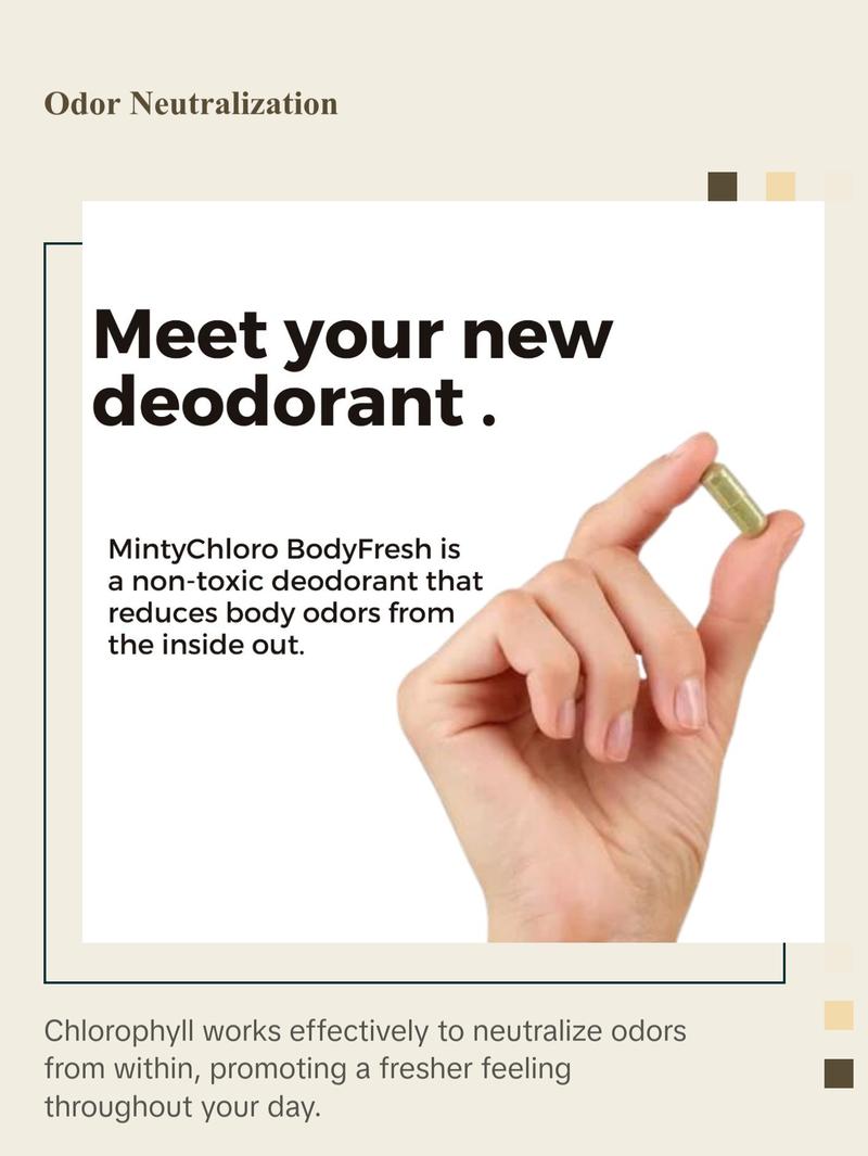 MintyChloro BodyFresh Pills- Body Odor, Gut & Skin Capsules