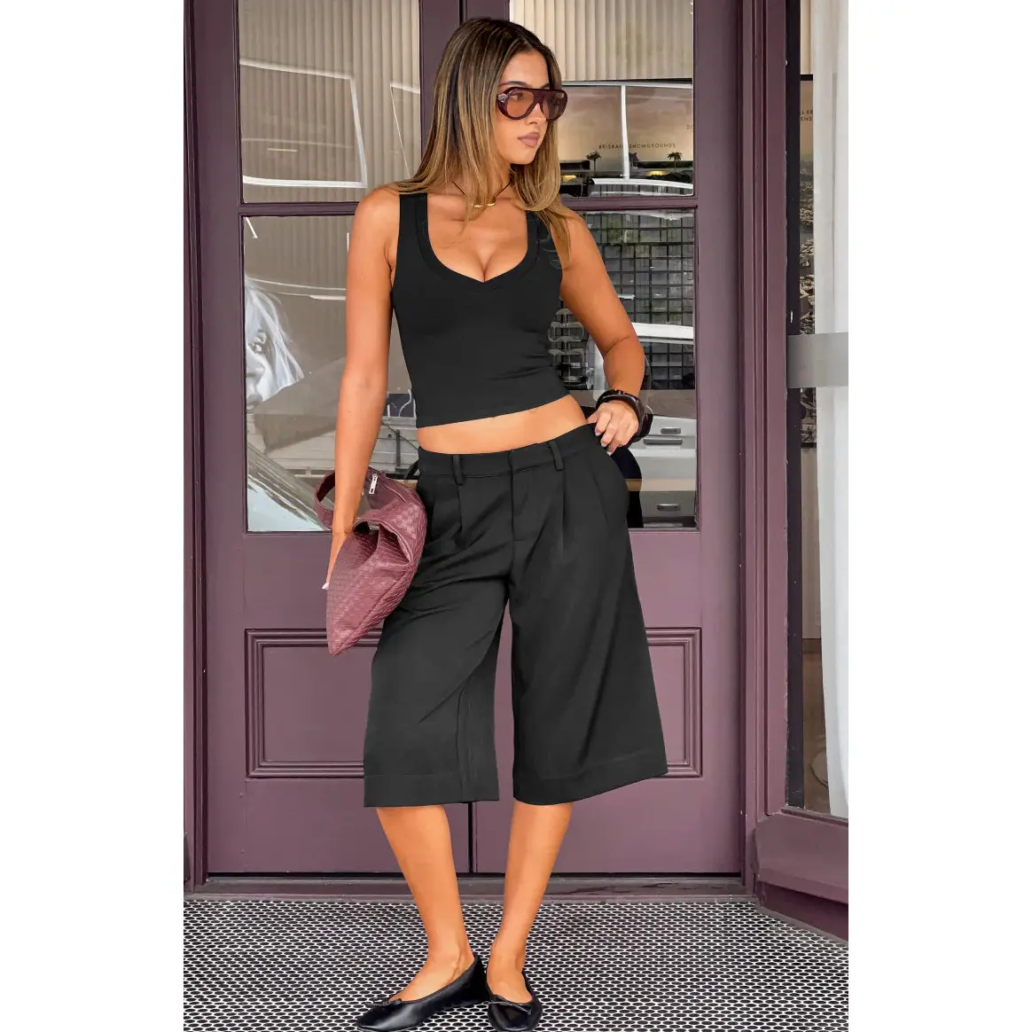Laudine Black Tailored Culottes