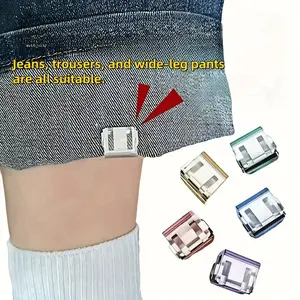 4/8/12 Piece Multi-Functional Pants Hem Clip, Invisible Hidden Button Closure, Anti-Slip Pant Leg Tie, No Sewing Required, Adjustable Buttons
