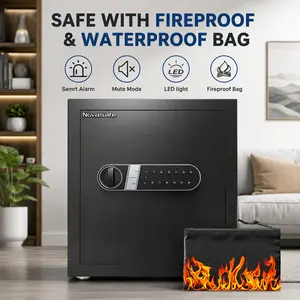 Nova Safe 2 Cu Ft Digital Combination Home Safe - 1 Fireproof Bag Included, 2 Opening Methods (Keypad/Key), Adjustable Shelves, Anti-Theft Steel Structure, for Home/Office Jewelry, Cash, Important Documents Storage