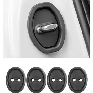4PCS Car Door Lock Cover,Car Accessories Silicone Silent Car Door Slam Stopper,Universal Self-Adhesive Automotive Decorations&Protects Protector Cover for Cars,Suitable for Most Vehicle