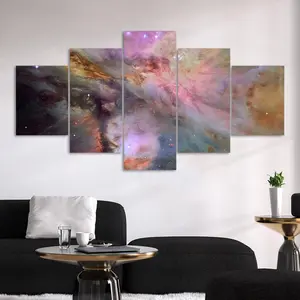 5 Counts Unframed Canvas Poster, Cosmic Nebula Galaxy Poster, Exquisite Poster, Perfect Living Room Decoration, Modern Art, Fashion Family Poster, Wall Art Decoration, Odorless, Waterproof, Artwork