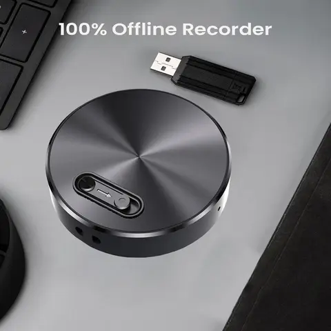 Smart Voice Recorder Audio Equipment - 1-Touch Button Recording & Saving, Ultra-Clear Sound Quality, Intelligent Noise Reduction, Long-Lasting Battery, Portable Offline Self-Recording, 5V1A Charger