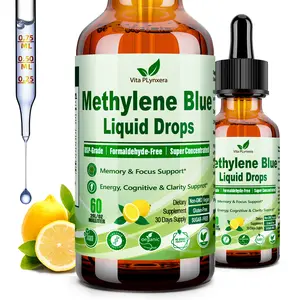 Methylene Blue Supplement Drops, 10-in-1 Blue Methylene Blue with Vitamins C, B6, B12 for Ultimate Brain Support for Human Cognitive Cells and Mitochondria