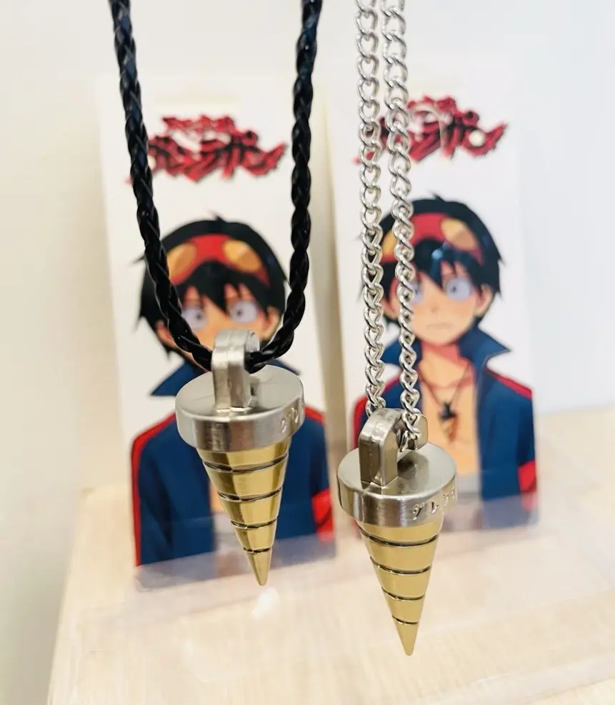 Gurren Lagann Simon Core Drill Necklace Fashion Anime Tengen Toppa Gurren Lagann Simon Core Drill Metal Pendant Necklace for Fans