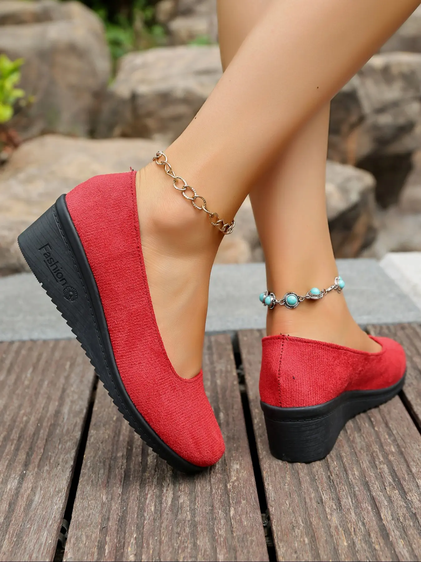 2026 Women's Comfortable Work Shoes, Home Office Shoes, Dance Shoes, Wedge Heel Slip-On Office Professional Uniform Shoes, All Seasons PU Leather Rubber, Footwear