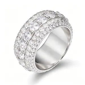 Iced Out Hip Hop Ring for Men | VVS1 Moissanite Pave Setting, S925 Sterling Silver Bold Jewellery