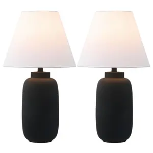 Elinore 24.5" Minimalist Scandinavian Resin/Iron Ginger Jar LED Table Lamp