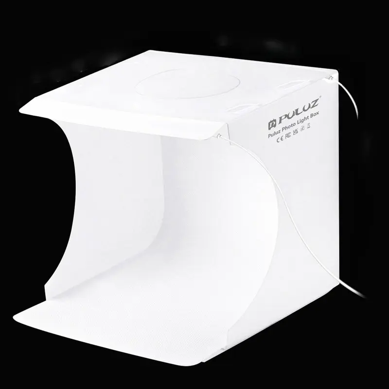 Portable Foldable Photography Studio, LED Light Soft Light Photography Backdrop with 1count Micro USB Cable & 6counts Background Cloth, Professional Camera Accessories for Home & Outdoor Use