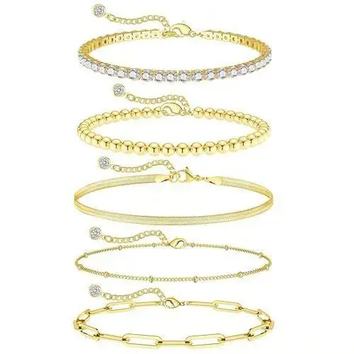 Golden copper bead bracelet claw chain b