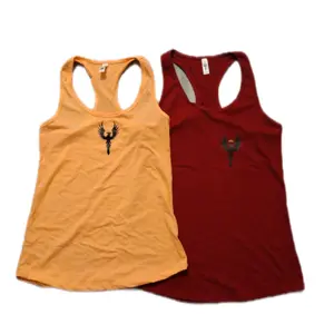 Women's RiseNUnite Racer Back Tanks - Orange Color with Black Bird Logo Design