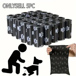 Durable Dog Poop Bags with Paw Print Design, Thick Leak-Proof PE Material, Perfect for Outdoor Walks, High-Quality Pet Waste Disposal Bags