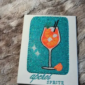 Aperol Spritz Rhinestone art + rhinestone canvas + wall decor