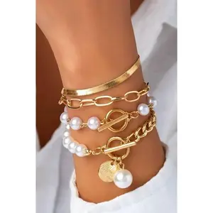The Amalfi Pearl Chain Stack Bracelet