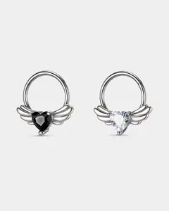 Winged Heart CZ Segment Septum Ring