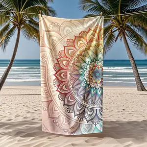 Artistic Painted Towel, Decorative Towel, Super Absorbent Quick-Dry Polyester Fiber, Perfect for Swimming Camping Travel, Modern Style Beach Towel