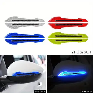 2PCS Car Bumper Reflective Strips Safety Warning mark Car Styling Automotive Accessories Door Leaf Board Reflective Stickers decorative Decoration