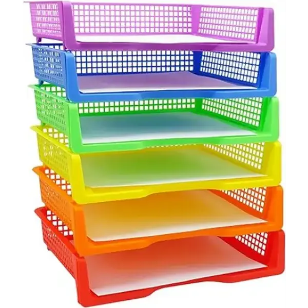 Stackable Paper Trays: 6 pcs per pack, Classroom Organizer, Reusable Bins, Plastic Task Box, Classroom Storage, Pencil Tray, Container for Pencils, Erasers and more