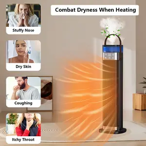 Space Heater with Humidifier PTC Fast Electric Heaters for Office & Large Rooms Quiet Portable 3 Modes Overheating Tip-Over Protection Ideal for Bedrooms