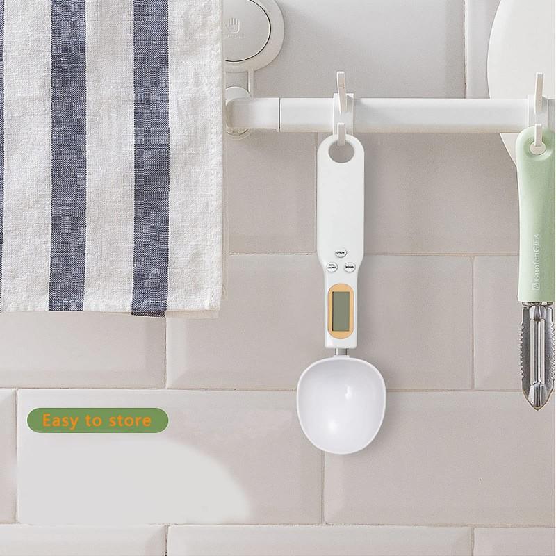 High Precision ABS Electronic Kitchen Scale Rechargeable Food Measuring Spoon with LCD Display for Accurate Weighing