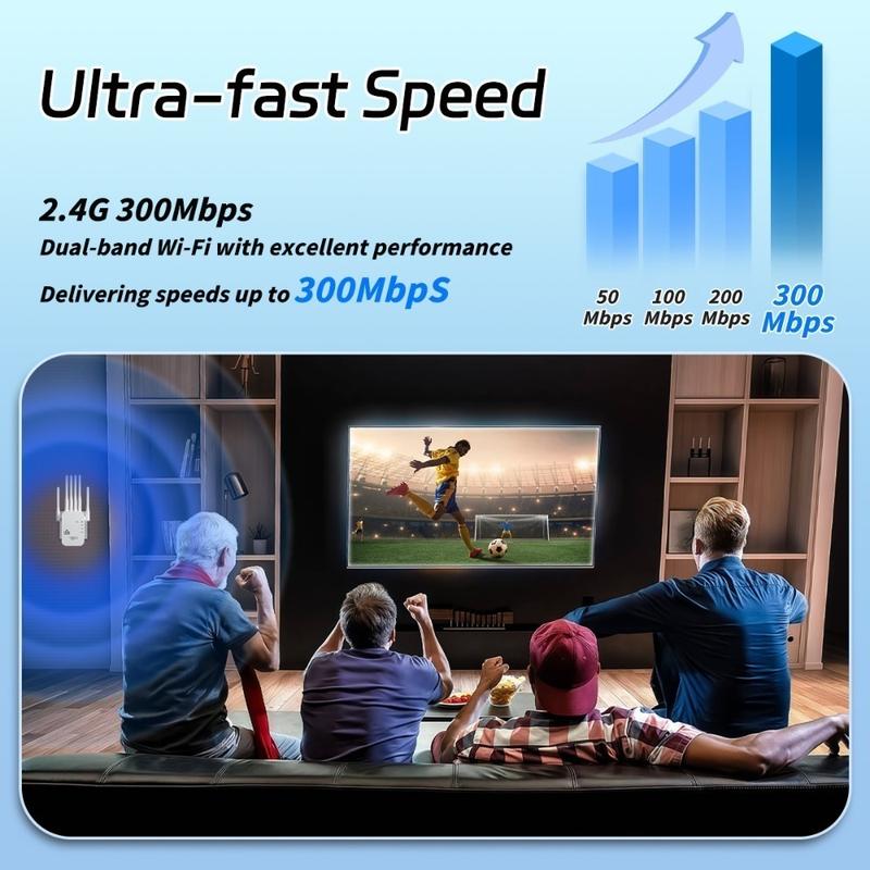 Wireless WIFI Extender, Wifi Repeater Extender, 6 Antennas WiFi Extender Signal Booster for Home Up to 5000 sq.ft with 50 Devices,2.4GHz Signal Booster Long Range Amplifier,Compatible Game Essentials,Gifts