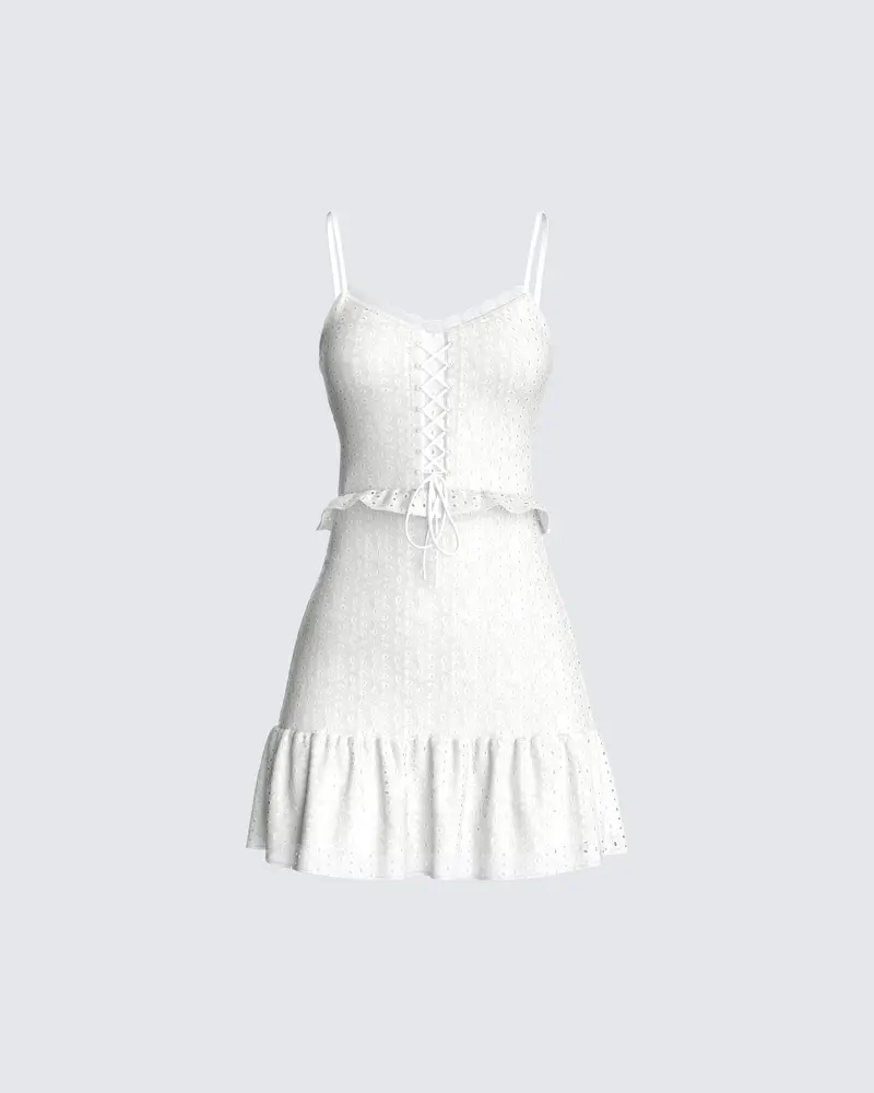 finesse alice white mini dress White Satin Mini Dress