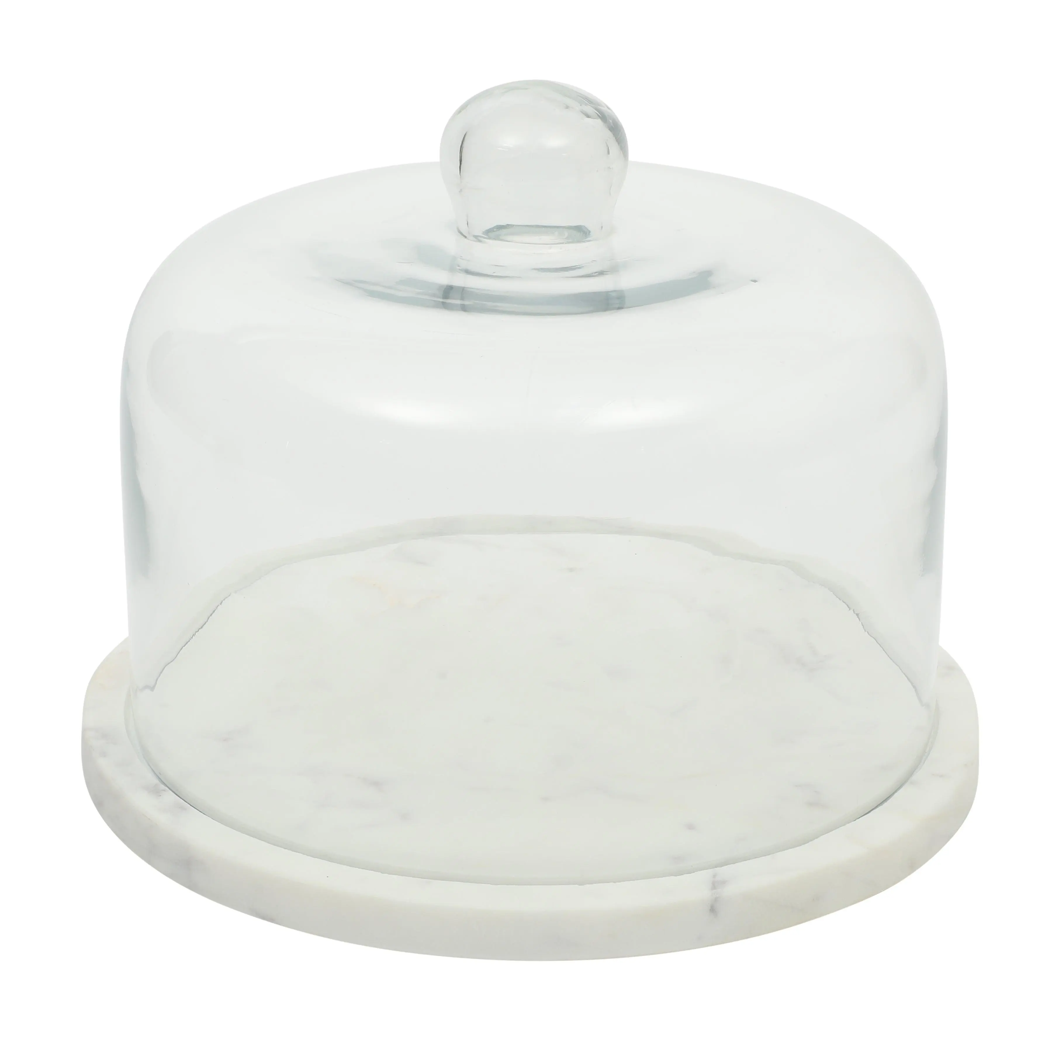 Gibson Elite Ridgehaven 11" Marble Cake Stand, Serving Platter, Charcuterie Board, and Center Piece Home Décor With Glass Lid