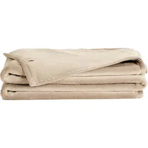 Lil Marsh Traveler - Travel Blanket - Faux  Blanket - Durable, Lightweight, Extra Soft Blanket - Machine Washable - Beige Bear (50" x 60")
