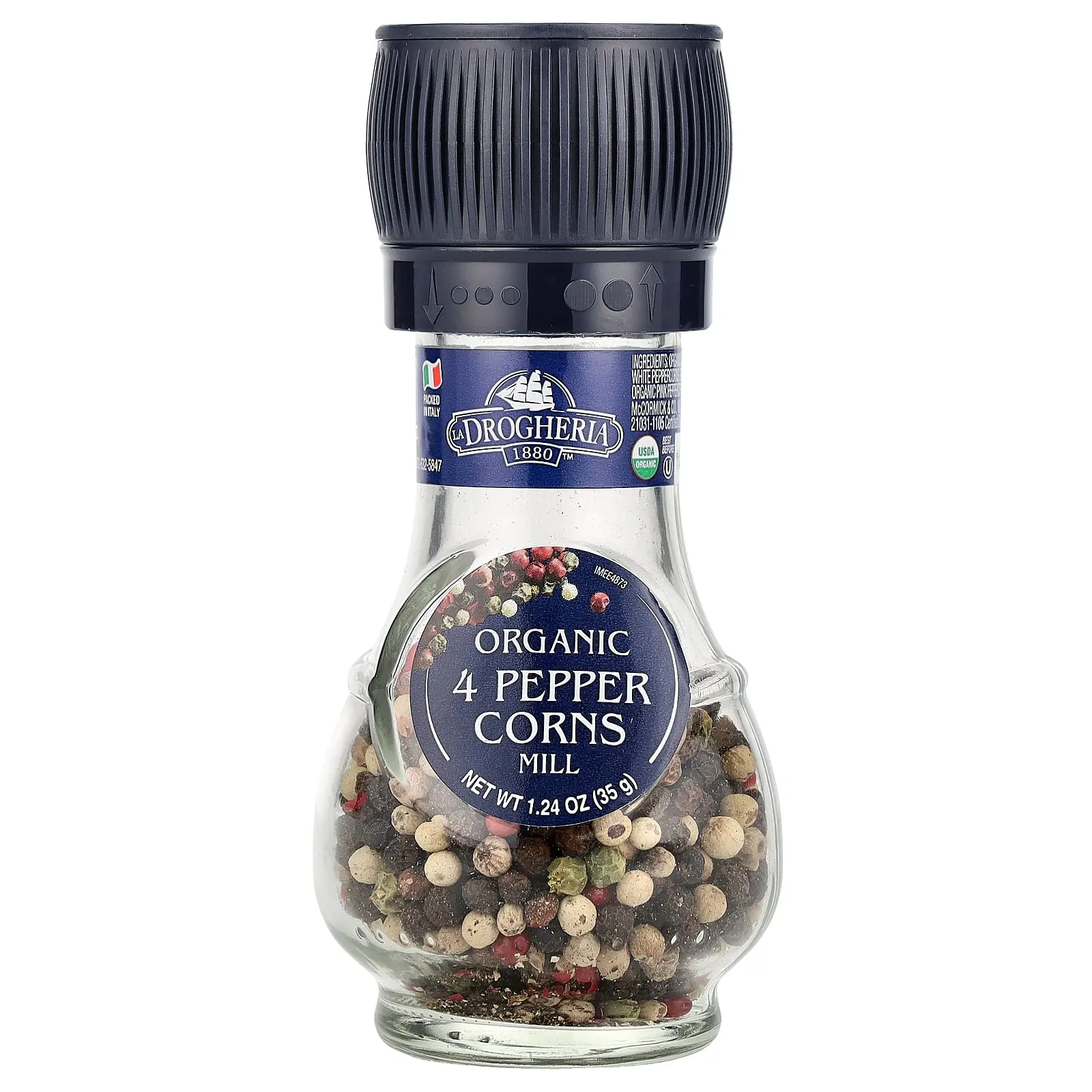 Drogheria & Alimentari Organic 4 Peppercorns Mill, 1.24 oz (35 g)