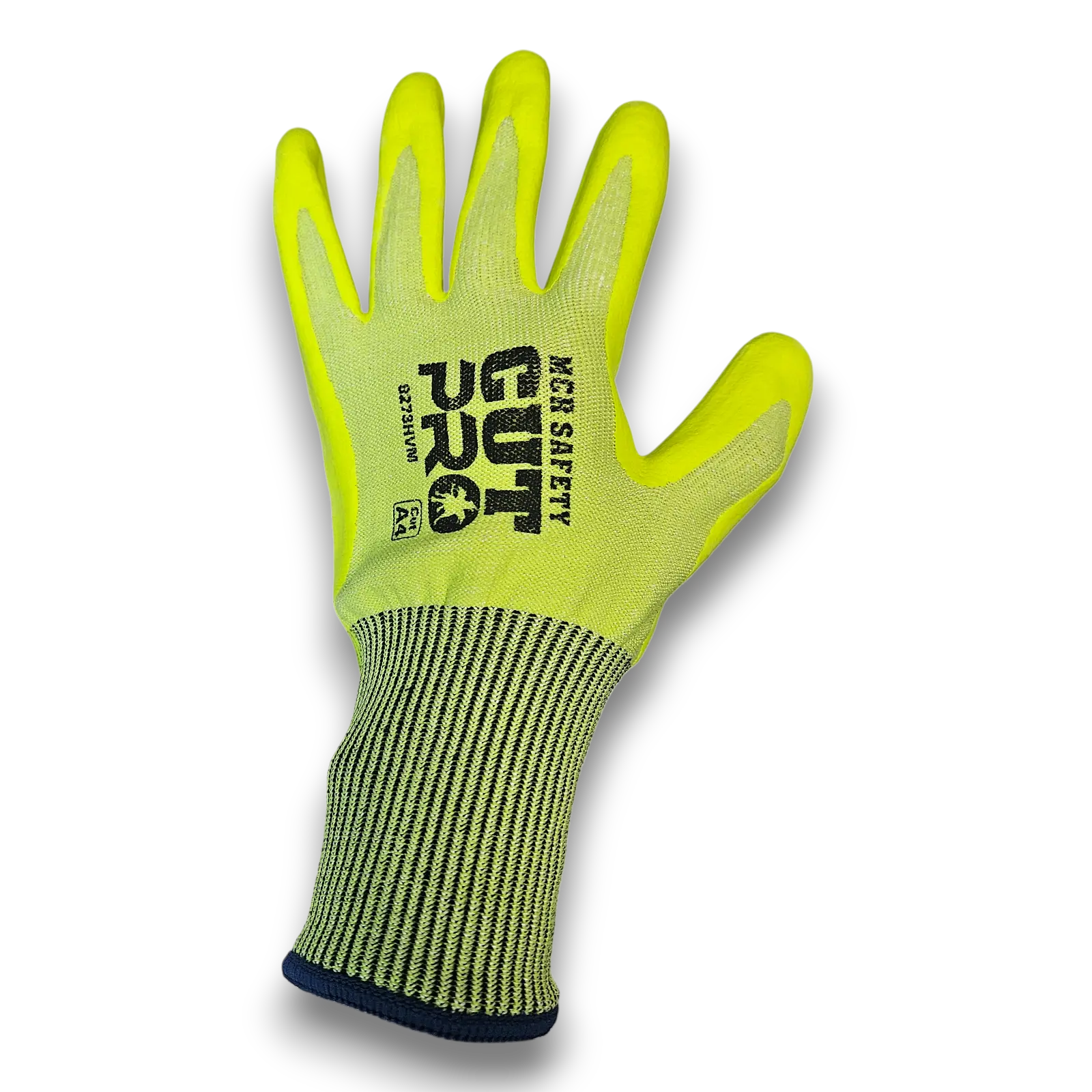 MCR Safety Cut Pro Cut Gloves, 13-Gauge Hi-Visibility Hypermax Shell, Foam Coated, Seamless Fit, 1 Pair Pack for Outdoor Job Site Work Safety Equipment