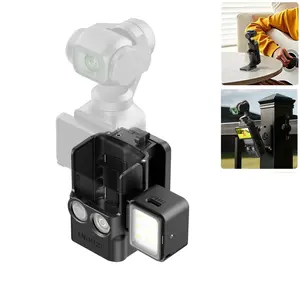 Ulanzi PK15 Pocket 3 Magnetic Mount Expansion Holder for DJI OSMO Pocket 3 Cold Shoe 180° Adjustable Video LED Light Mount Action Camera Accessories
