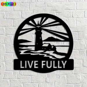 1pc Lighthouse Metal Wall Art, Radiant Lighthouse Statue Mural, Ideal Gift for New Year, Christmas, Coastal Decor Enthusiasts, Weather-Resistant Metal Wall Decor Wall Sculptures, Perfect for Living Room Wall & Garden Fence, Unique Nautical Home Decor