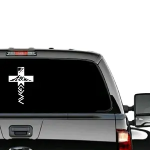 God Is Greater Decal Cross Decal with Mountains and Sun Symbol for Trucks and Cars Custom Motivational Sticker Made in USA