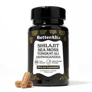 BetterAlt GOLD+ Shilajit, Ashwagandha & Sea Moss Capsules | Lab-Tested for Purity | Helps Boost Energy & Immunity | 2-Month Pack