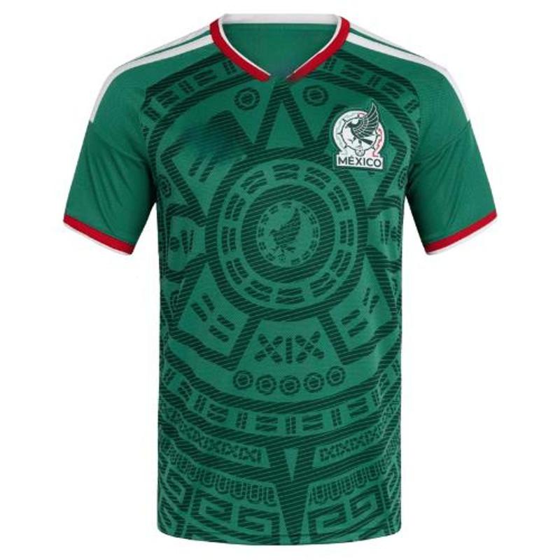 2025-26 FIFA World Cup Mexico Home Kit Fan Edition Green Short-Sleeve Breathable Quick-Dry Soccer Jersey