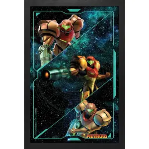 Metroid™: Samus Pose Trio Gel-Coated Framed Print (11x17)