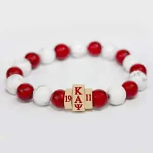 Kappa Alpha Psi Bracelet Beaded Red and White