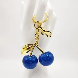 Sparkly Cherry Bag Charm, Lightweight, Super Cute & Shiny Pendant with Glittering Details, Perfect for Women & Girls as a Daily Accessory or a Dazzling Gift