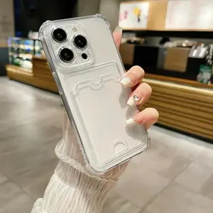 Transparent Card Holder Bag Case For iPhone 17 16 15 14 Plus 13 12 11 Pro Max 17 Ip17 Air 17promax Slot Wallet Back Cover For iPhone Shockproof Case Protective Protection Cellphone Protector Smartphone Casing