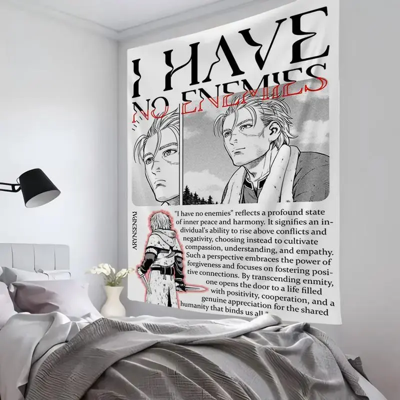 Anime Comics Tapestry Room Decor V-Vinland Sagas Wall Cloth Party Hanging Background Room Decor Baby Room 60X40 Print Tapestry