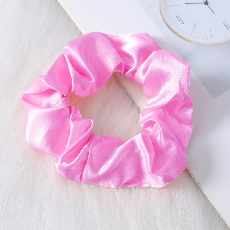 17KM Pink Satin Hair Scrunchie - Soft & Durable for Styling - Perfect for Everyday Use