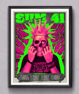 Sum 41 Final Tour Poster 2024 - Colorful Retro Hip-Hop Wall Art for Fans & Decor - Vibrant Design Ideal for Legendary Rapper Lovers