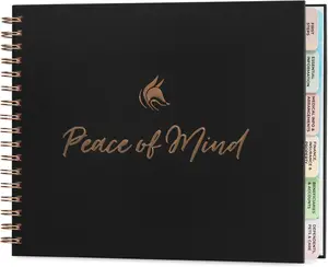 Peace of Mind Planner  Guided End of Life Organizer, Personal Record Book &  File for Important Information (Black)